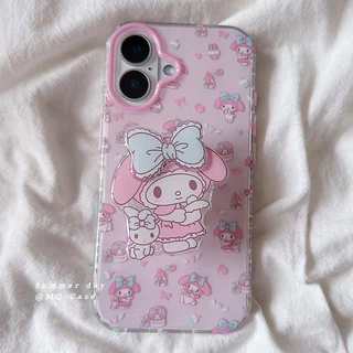 การ์ตูนเคธีแมวเมโรตี้โบว์น่ารักกราฟิติ เคส IPhone 17 11 15 13 14 16 12 Pro Max Air 7Plus X XR 6 8 15 16 14 Plus XS Max