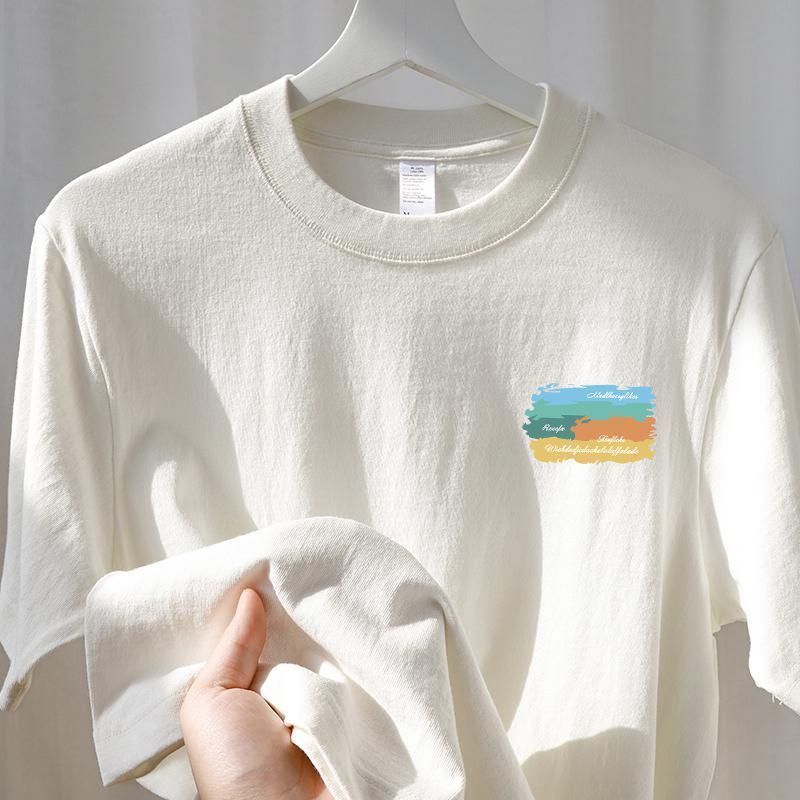 เกาหลีเกาหลี 2026 แขนสั้น Niche ins น้ําหนักเบาฤดูร้อนบางสไตล์รอบคอขนาดเล็กสดแขนสั้นผู้ชายผู้หญิงสไต