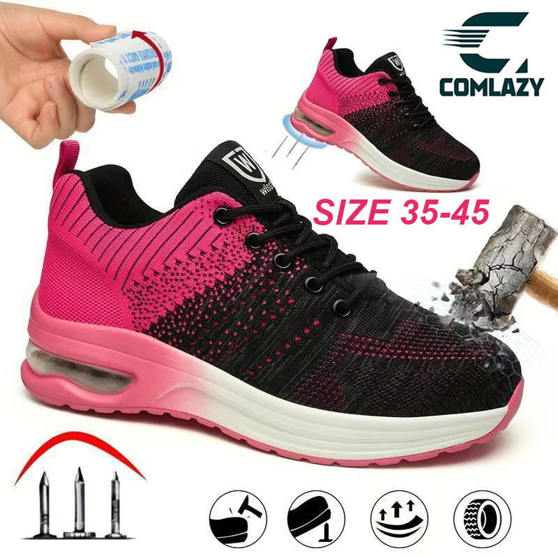 🔥พร้อมส่ง🔥รองเท้าเซฟตี้ พื้นเคฟลาร์ รองเท้าsafety รองเท้าทำงาน รองเท้าผู้หญิง สำหรับงานก่อสร้าง หัวเหล็ก กันลื่นทนทาน