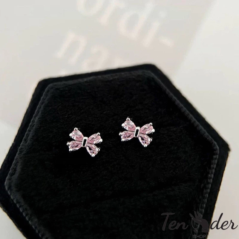 ต่างหู Ten ประดับโบว์ลายหัวใจ สีชมพู thumbnail 8