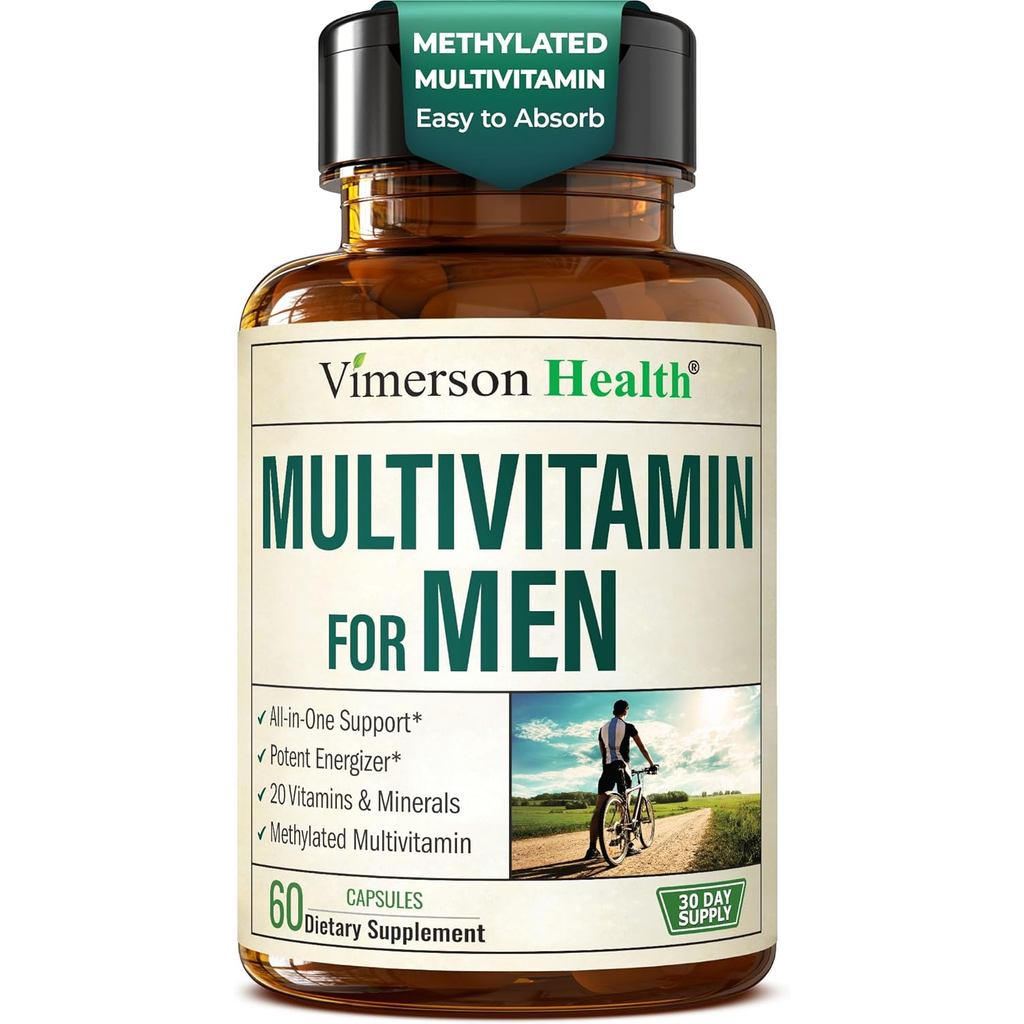 Vimerson Health Mens Daily Complex Mineral/Complex Vitamin อาหารเสริม-Vitamin ACED B1 B2 B3 B5 B6 B1