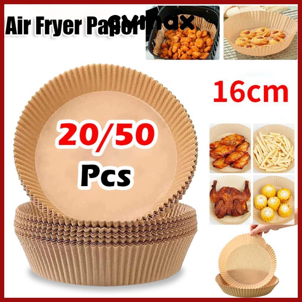 Cvmax 20/50 ชิ้นกระดาษทอดอากาศ,กระดาษอบกันน้ําน้ํามันหลักฐาน,ทนทานทิ้งไม่ติดกระดาษทอดสําหรับนึ่งมัฟฟินคัพเค้ก