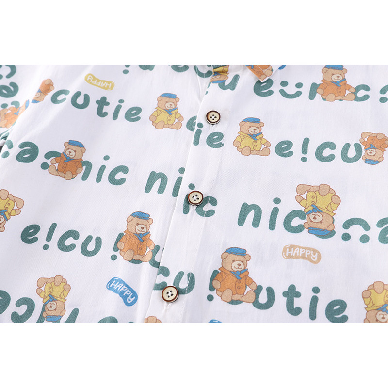 ชุดสูทสบายสำหรับเด็กปี 2026 เสื้อมีลายการ์ตูนหมีเต็มตัว + เสื้อกั๊กผ้าฝ้าย + ผ้ายีนส์สั้น ชุดสามชิ้น สำหรับทารกและเด็กวัยหัดเดิน ไซส์ 1-5 ปี - รูปที่ 5