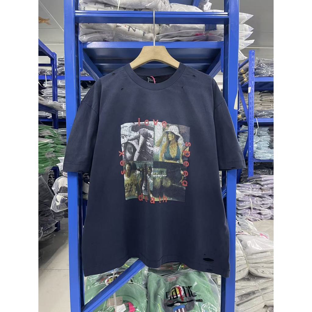 8MEQ Paly Hollywood  JUNGLE PAM TEE Loose Retro Washed Vintage Short Sleeve T Shirt