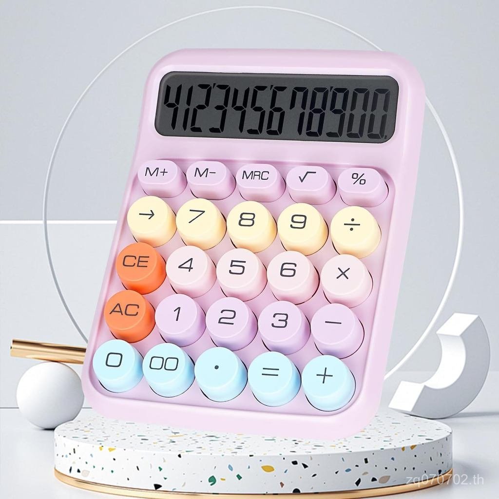Mechanical Switch Calculator with Big Buttons, Calculators Desktop, 12 Digits, Large LCD Display, De