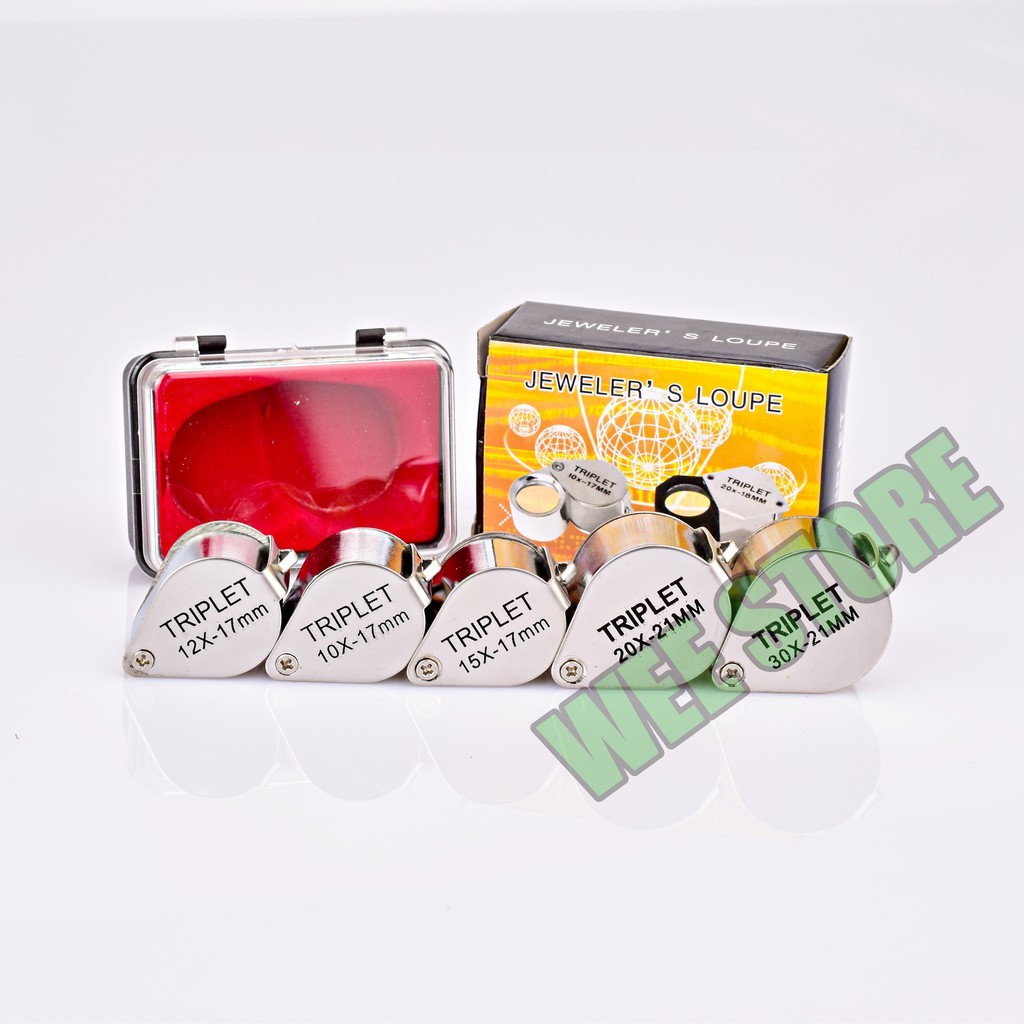 Triplet jeweler's loupe แว่นขยายส่องพระ 12x-10x-15x-20x-30x กล้องส่องพระ แว่นขยาย แว่นส่องพระ แว่นส่