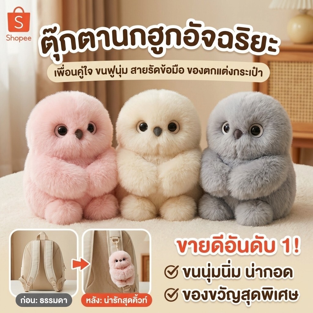 🌟จัดส่งภายใน 24 ชั่วโมง🌟COD 【ร้องเพลงได้/ดึงดูดสายตา】ตุ๊กตาหุ่นยนต์นกฮูกขี้อายอัจฉริยะ | พวงกุญแจกระเป๋า | ช่วยคลายความวิตกกังวลในชีวิตประจำวัน | ของเล่นเพื่อนคู่ใจอัจฉริยะ | วัสดุนุ่ม สบาย และเป็นมิตรต่อผิว | ของขวัญที่สมบูรณ์แบบสำหรับลูกของคุณ