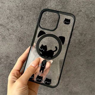 💎Snap&Co💎เข้ากันได้สำหรับ แมวดำ สําหรับ iPhone สัตว์น่ารัก 17 16 15 11 14plus 15 PRO max 13pro 16pro ป้องกันฝุ่น