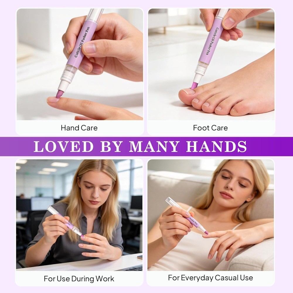 2 in 1 Cuticle Oil Pusher ปากกาเซรามิคเล็บเครื่องมือ รูปที่ 5