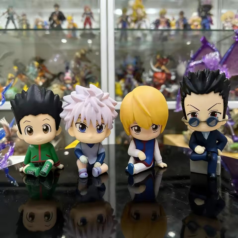 4PCS Hunter x Hunter รุ่น Q ท่านั่งตัวเลขการกระทําของเล่นสะสม