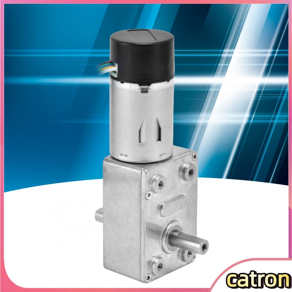Catron-th JGY-370 DC Worm Gear Motor 15 มม. Double Shaft Reluction Drive พร้อม encoder (DC12V 6RPM)