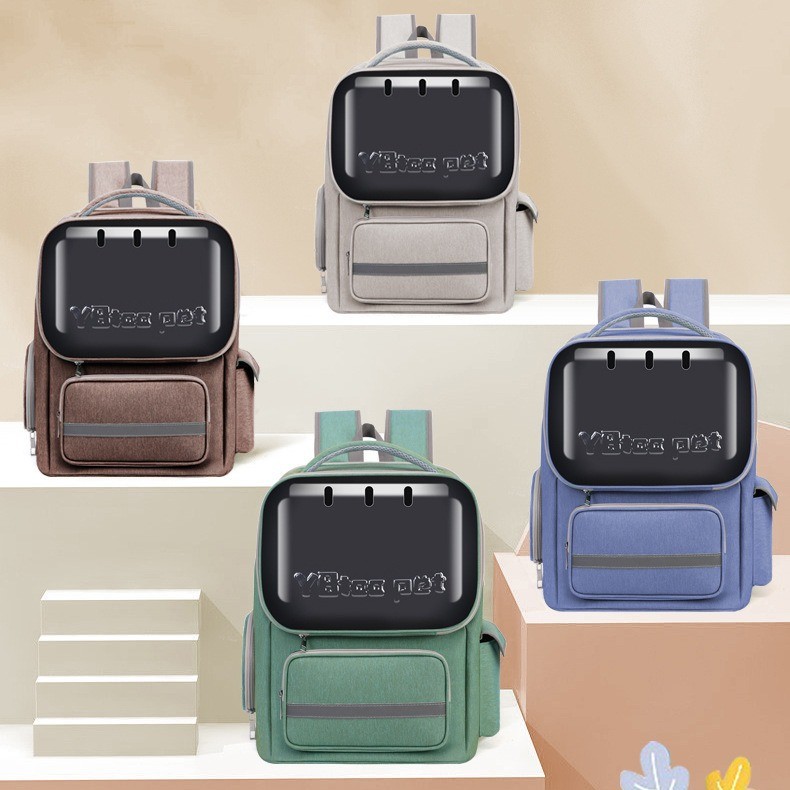 กระเป๋าถือ Big Rabbit Outing Pet Cat Backpack โปร่งใสพกพา Breathable Happy Capsule Backpack Space Ca