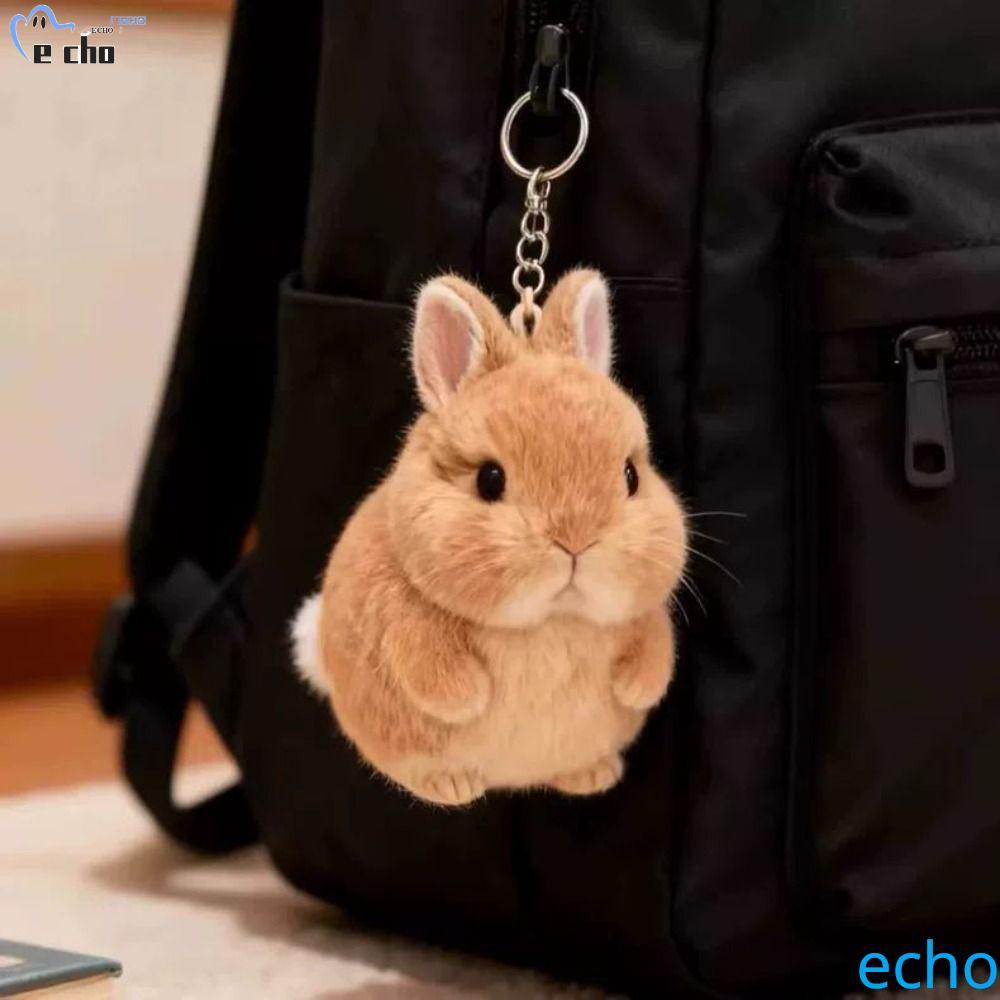 PIVOT ตุ๊กตากระต่ายพวงกุญแจ,เหมือนจริง Kawaii Bunny Plush เครื่องประดับ,จี้ตกแต่ง PP ผ้าฝ้าย 11 ซม.ตุ๊กตาสัตว์กระต่ายตุ๊กตาของเล่นกระเป๋าตกแต่ง