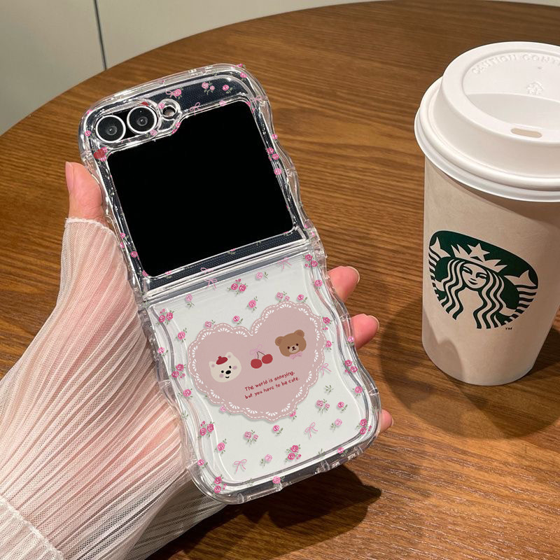 พร้อมส่งจากไทย !  เคสฟลิปใสแข็งแบบไม่มีมุมขอบ กันกระแทกดีเยี่ยม for Samsung Galaxy  Flip6 Flip5 Flip4  Flip3