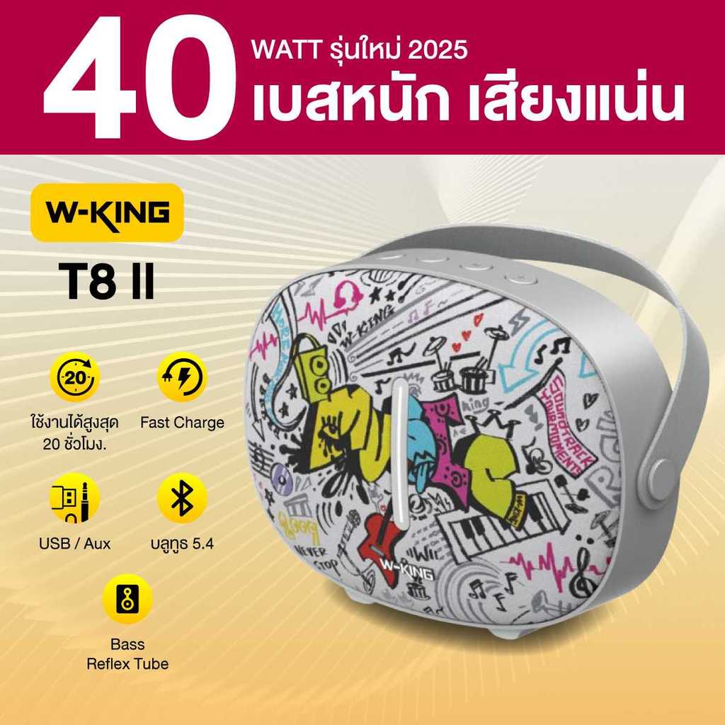 W-King T8 II 40W เครื่องขยายเสียงกำลังสูง