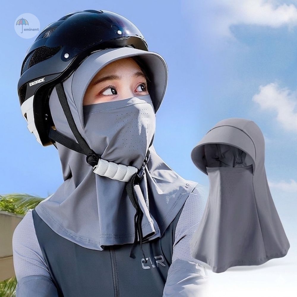 หมวกกันแดด โม่งคลุมกัน UV เนื้อผ้าบางเบา ระบายอากาศได้ดี ใส่สบาย มีช่องสอดผม ใส่หมวกกันน็อคทับได้