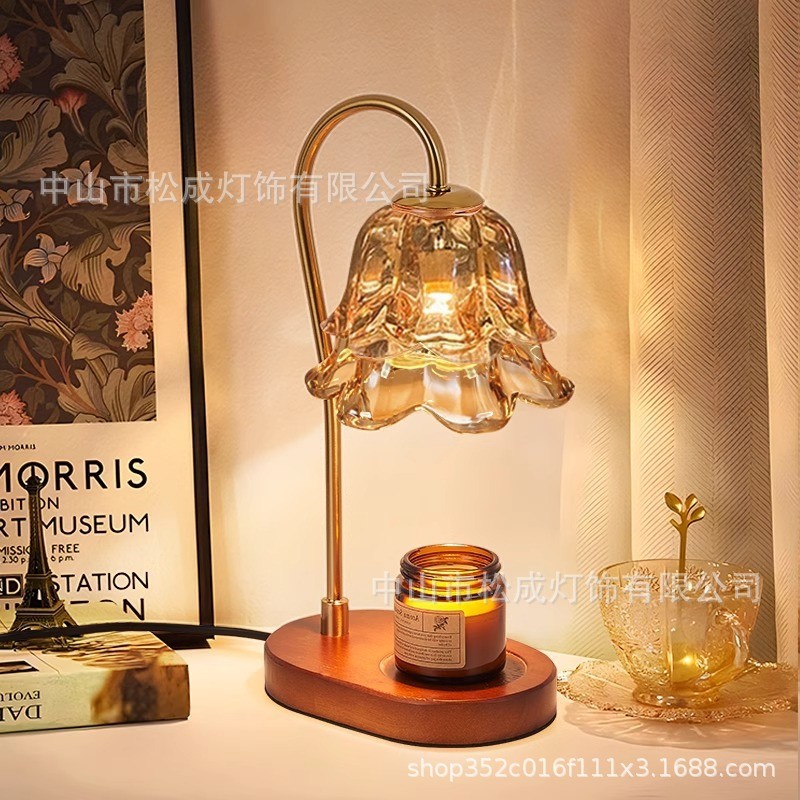 Lily of the Valley Aromatherapy Lamp, Wax Melting Lamp, French Retro Bedroom Bedside Lamp, Home Deco