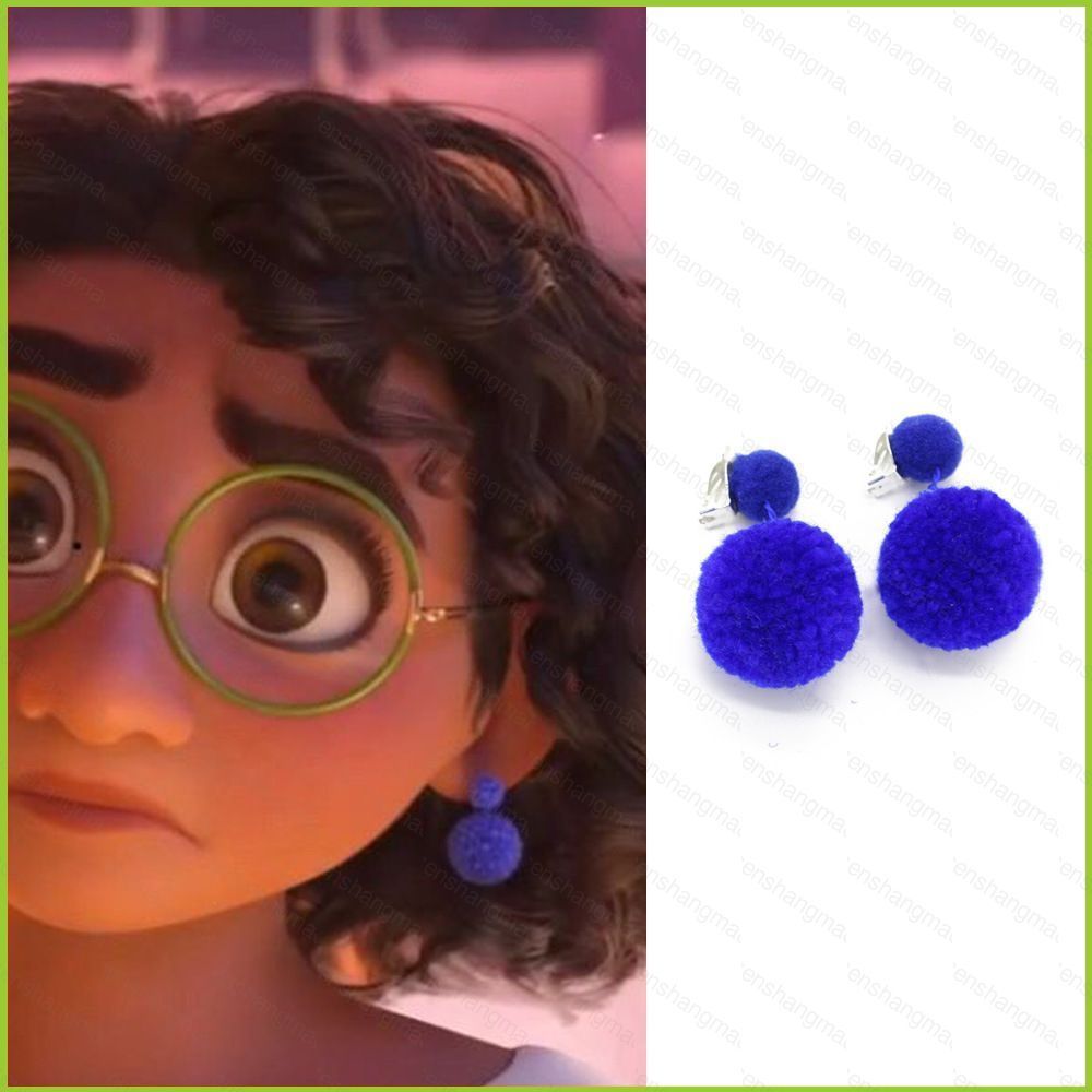 PS2 Disney Encanto ไม่มีหูรู MIRABEL สีม่วง Ball คลิปหูสําหรับเด็กต่างหูหู Studs หู Pins หูตะขอ SP2