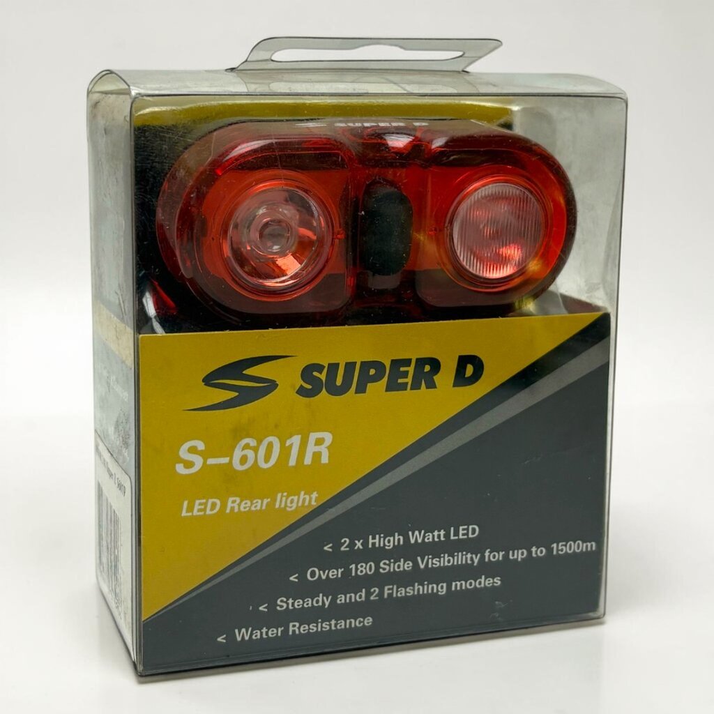 ไฟท้ายจักรยาน LED 2 หลอด Super D S-601R / ESSEN EL-601R มองเห็น 180° ไกล 1500 เมตร