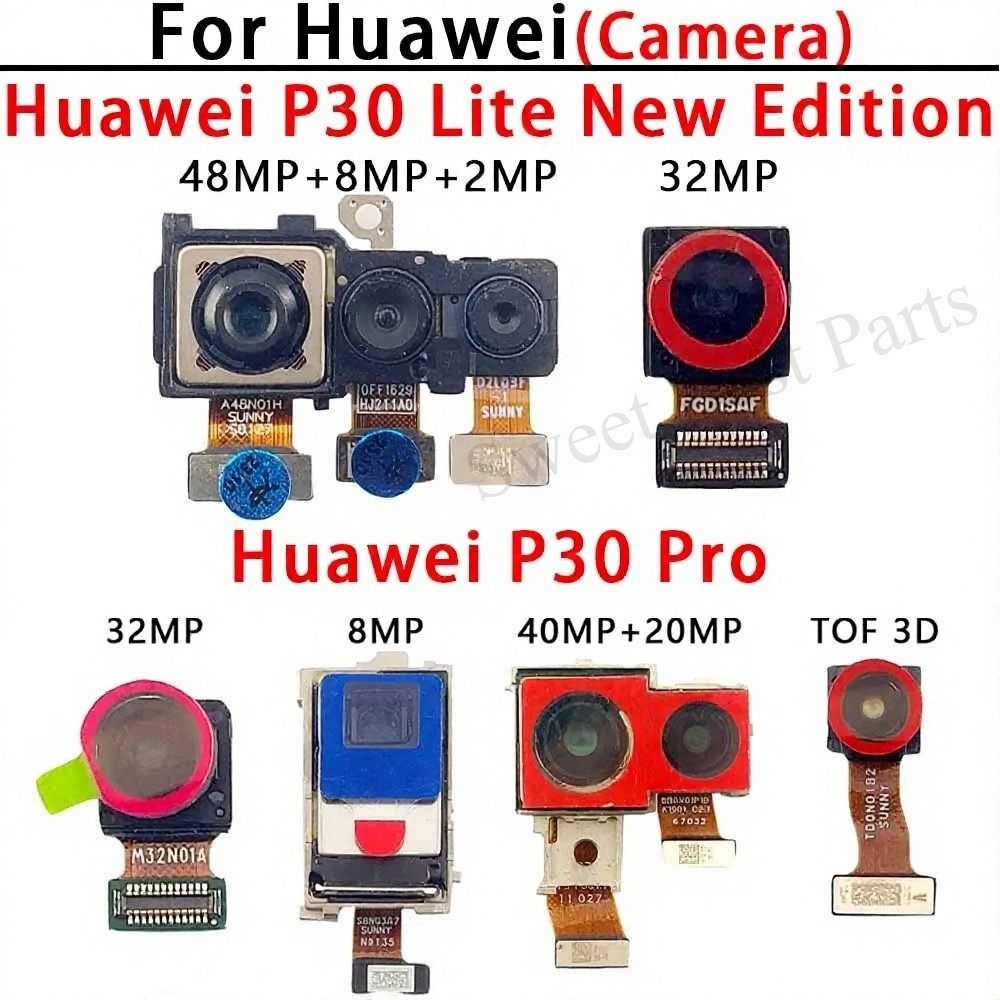 กล้องหน้าและหลังสําหรับ Huawei P30 Lite รุ่นใหม่ P30 Pro ด้านหลังด้านหน้าโมดูลกล้องเปลี่ยนอะไหล่
