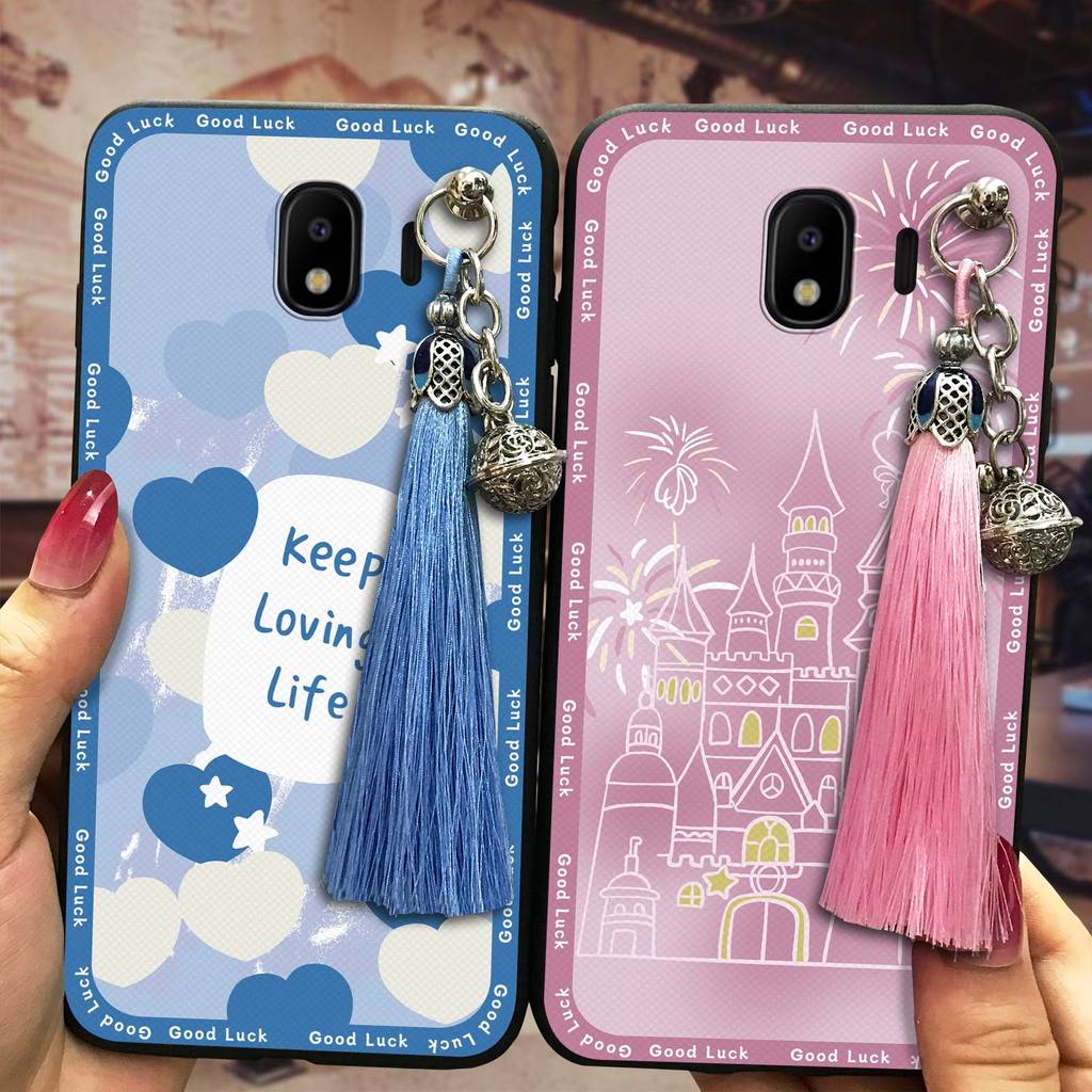 พู่ Bell เคสโทรศัพท์สําหรับ Samsung Galaxy J4 2018/J400F การออกแบบแฟชั่นการ์ตูนน่ารัก TPU ซิลิโคนกระ