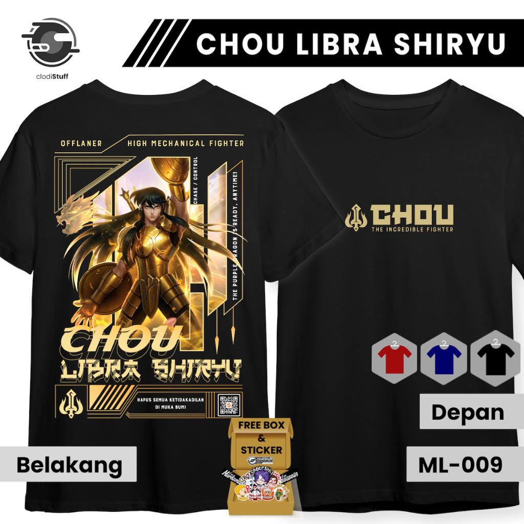 Chou Libra Shiryu Saint Seiya Mobile Legends Mlbb Tshirt Jersey เสื้อยืด