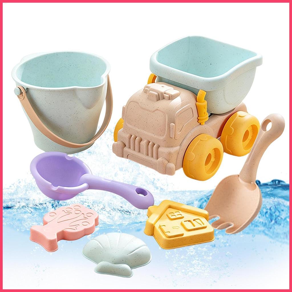 Sandbox ของเล่นตลกกลางแจ้ง Playset พร้อมรถขนส่งเด็กปราสาทอาคารชุด Sandbox ของเล่นสําหรับ mueadauph