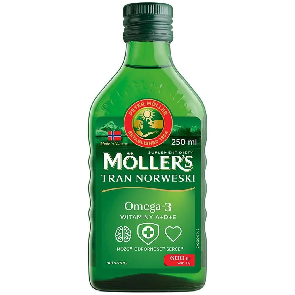 นอร์เวย์นําเข้า Mollers Cod Liver Oil Mollers Liquid Fish Oil ผู้ใหญ่เด็ก DHA250ml