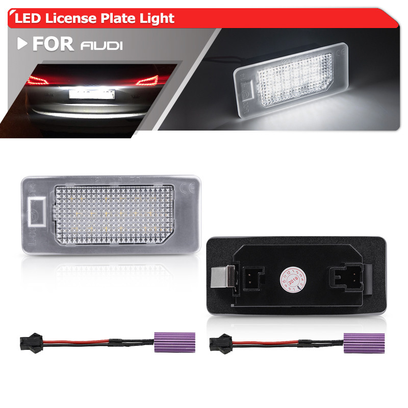 2x Canbus ข้อผิดพลาดฟรีสีขาว Led จํานวนใบอนุญาตสําหรับ Audi A1 8X A3 8V A4 S4 B8 A5 S5 8T A6 C7 4G A