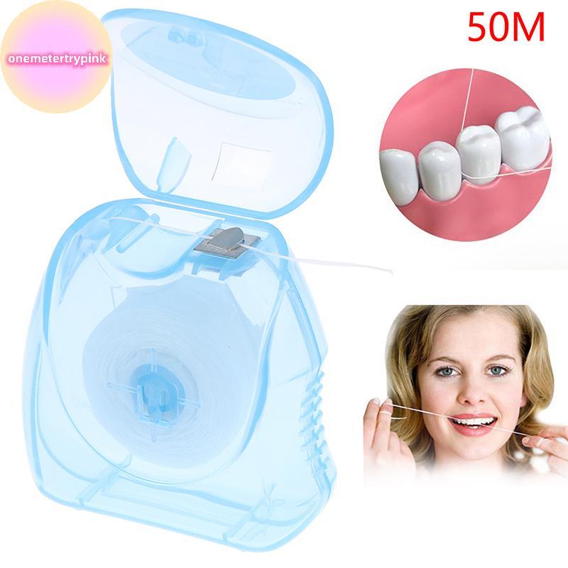 ONEPINK 50M/กล่อง Micro Wax Peppermint Flavour Floss Inter Brush Tooth Sti Toothpis Floss Pi Oral Hy
