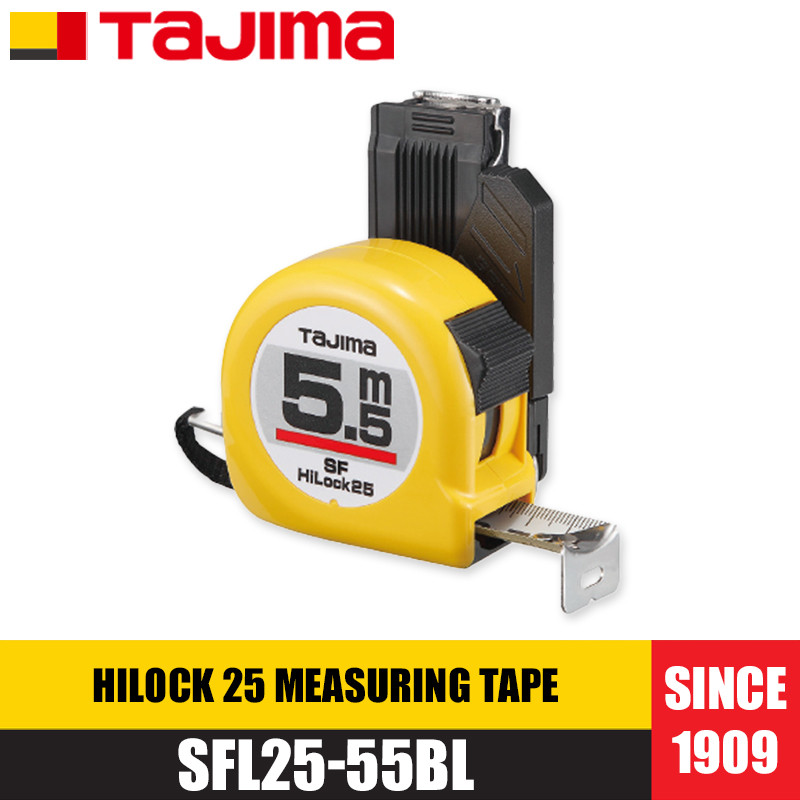 Tajima 1001-1652/SFL25-55BL HILOCK เทปวัด 25–75 พร้อมสายรัดและหัวเข็มขัด