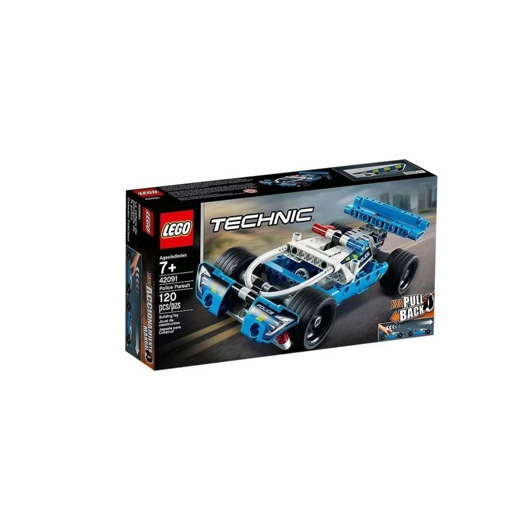 LEGO 42091 เทคโนโลยี LEGO ดึงกลับรถแข่ง Boy Series ประกอบเครื่องจักร Building Block รถของเล่น 010001