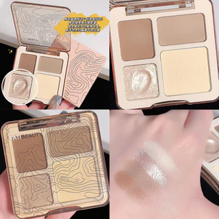 จานรองแก้ม 4 สี - แมตต์ - โทนสีผิวกระจ่างใสอย่างเป็นธรรมชาติ - ชิมเมอร์ พาวเดอร์ ไฮไลท์ - กันน้ำ - ติดทนนาน ไม่ลบสี - เครื่องสำอางค์ทาหน้า