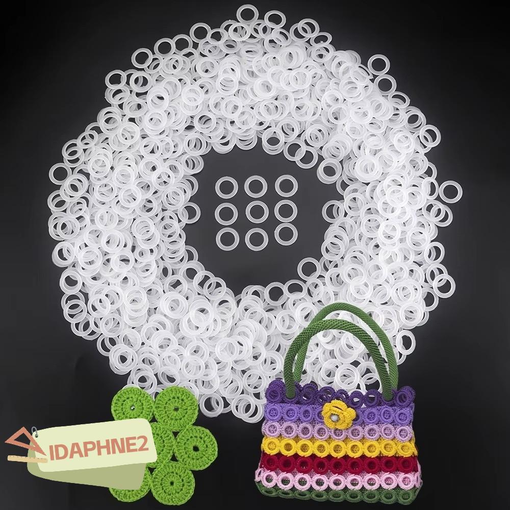 IDAPHNE2 โครเชต์ห่วงแหวน, 2 ซม.รอบพลาสติก O-Ring,งานฝีมือทําด้วยมือ Semitransparent ยาง Linking Jump Fix แหวนหัตถกรรมอุปกรณ์