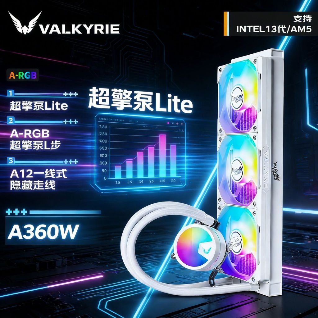 Valkyrie A360/B360/B360GT Water Cooling CPU แบบบูรณาการหม้อน้ํา ARGB คอมพิวเตอร์ควบคุมอุณหภูมิอัจฉริ