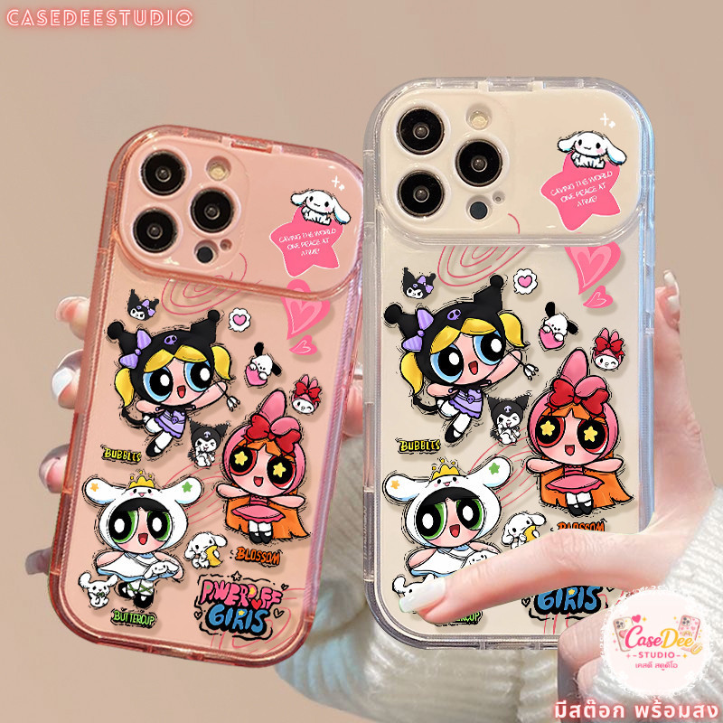 พร้อมส่ง เคสสำหรับไอโฟน16 น้องสาว พาวเวอร์ นิยม เคสใสพร้อมกระจก For IPhone 16 11 12 13Pro MAX 14 15PLUS XR XS 7/8/SE2020