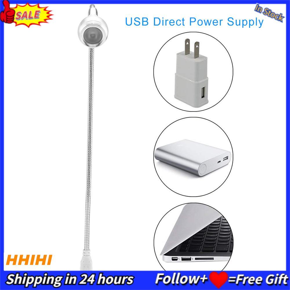 Hhihi Hhihi YWBL-WH โคมไฟ LED USB ไฟคอห่านยืดหยุ่นได้คอยาว 5V 1W (สีขาวบริสุทธิ์สีเงิน)