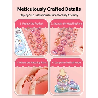 น่ารัก 3D สติกเกอร์คริสตัล DIY Handmade Puffy สติกเกอร์ Stackable ของเล่นตกแต่งสําหรับเด็ก