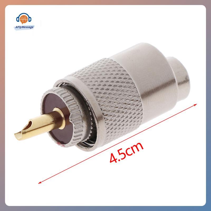 AFl 1PCS UHF PL259 ชายปลั๊กตรง Solder Connector อะแดปเตอร์สําหรับ RG8U RG58-3 TH