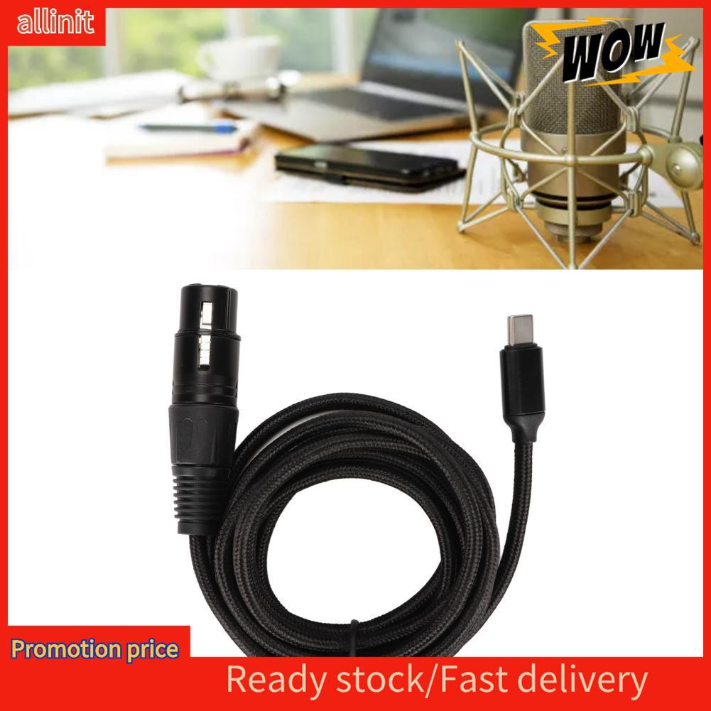 Allinit Allinit USB C ถึง XLR หญิงสายไมโครโฟนประเภท MIC Link Studio Audio สำหรับ OS X S 98se 2000 Vi