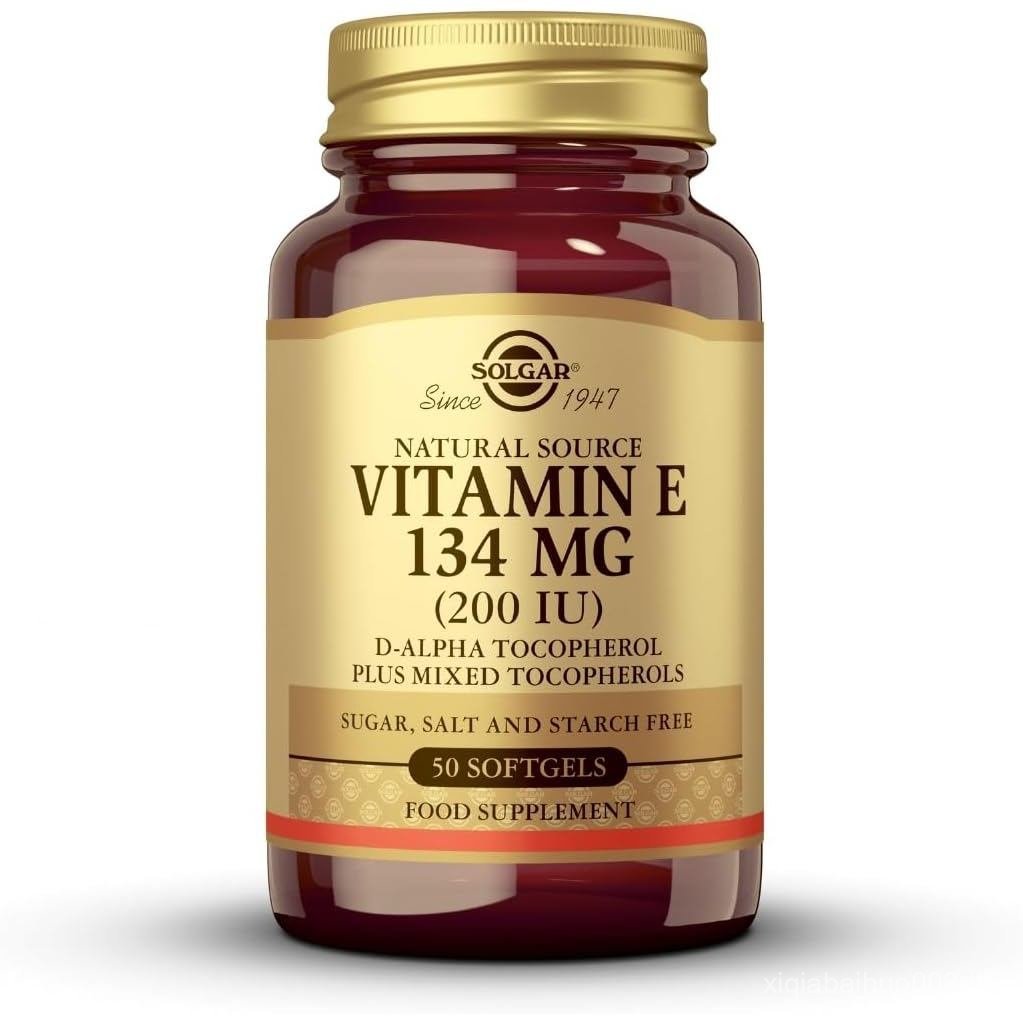Solgar E 134 มก. (200 IU) ระบบภูมิคุ้มกันต้านอนุมูลอิสระ dAlpha Tocopherol 50 ซอฟท์เจล
