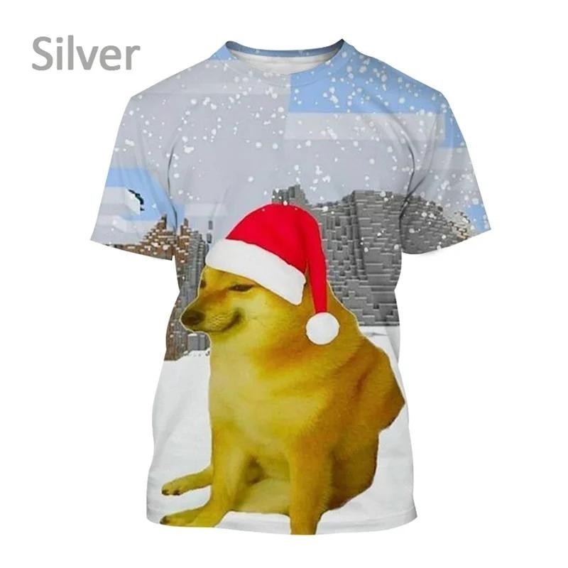 เสื้อยืดกราฟิก Cheems Doge แบบ 3D สำหรับผู้ชาย S-5XL