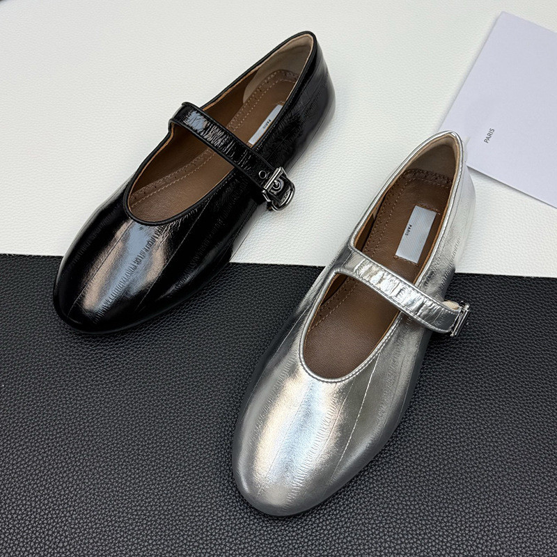 L4PL Alaia 25New style Mary Jane flats with buckle, genuine leather, comfortable and versatile balle