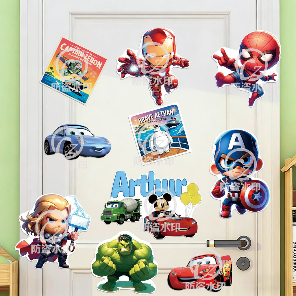 Disney Cruise Magnetic Door Stickers การ์ตูนที่กําหนดเองของขวัญเล็กๆบรรยากาศ Entry Door Decor สติ๊กเกอร์ติดตู้เย็นน่ารัก