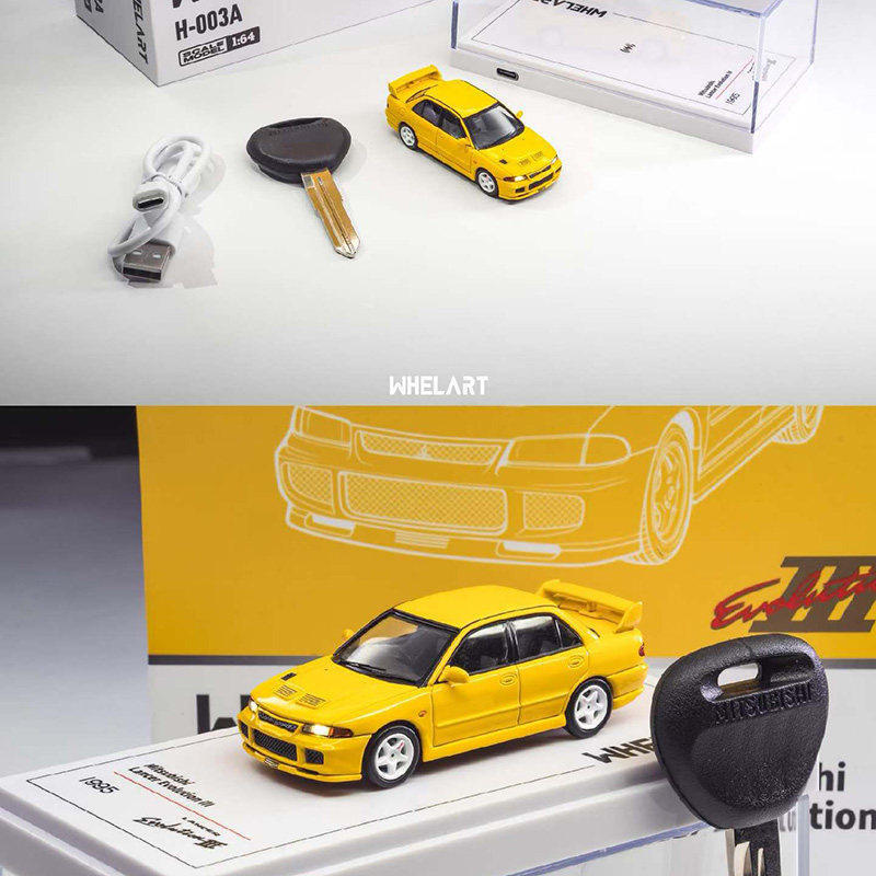 WHELART WHELART 1: 64 Mitsubishi evo3 (ฟังก์ชั่นแสง) โมเดลรถโลหะผสมรุ่นที่สาม