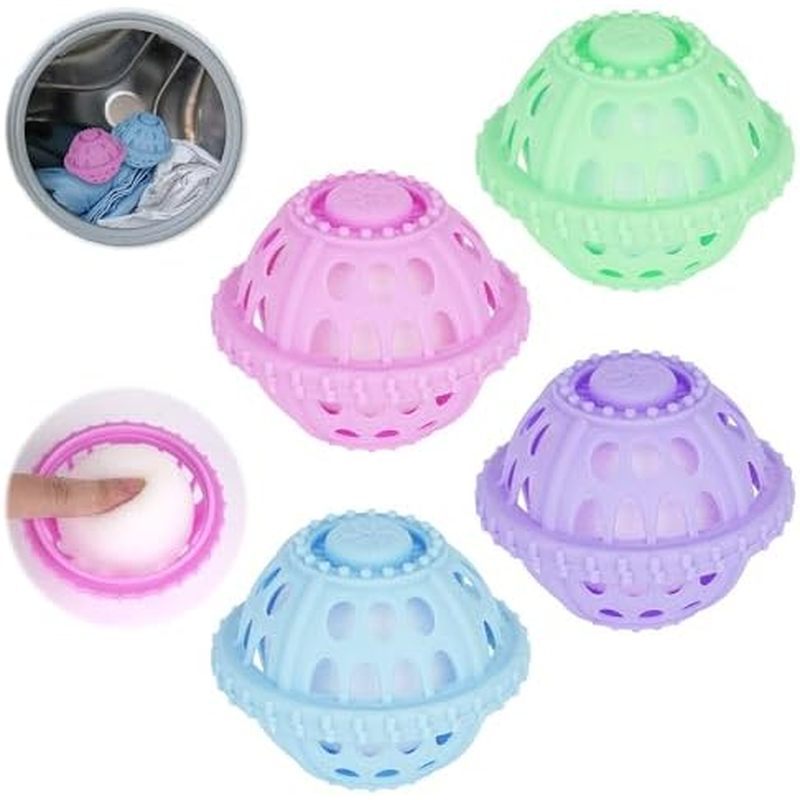 4 Pack Pet Hair Remover for Laundry, Anti-Entanglement Reusable Floating Dog Cat Fur Dryer Catcher B