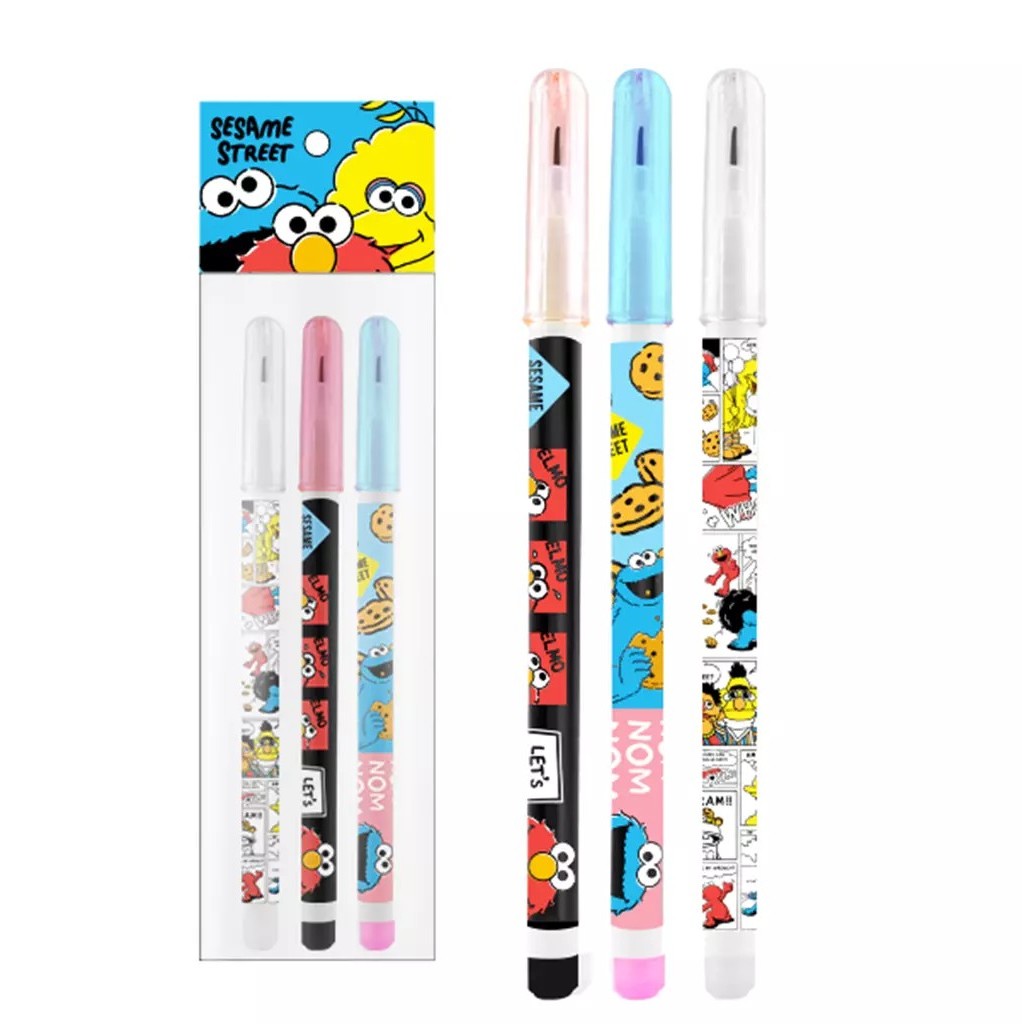 Bundanjai (หนังสือ) SST4-ดินสอต่อไส้ : Sesame Street Rocket Pencils Set Pack3 (RPS-401)