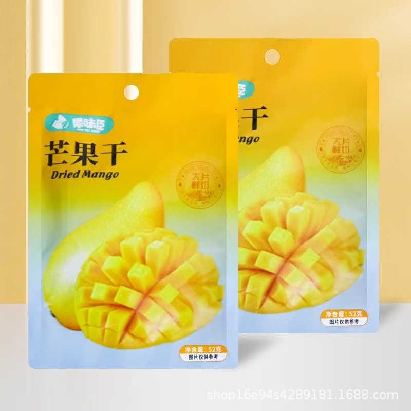 新品现货果味臣芒果干52g芒果片水果干果脯蜜饯休闲食品小吃零食Fruit flavor minister mango dried 52g mango slices dried fruit2026041