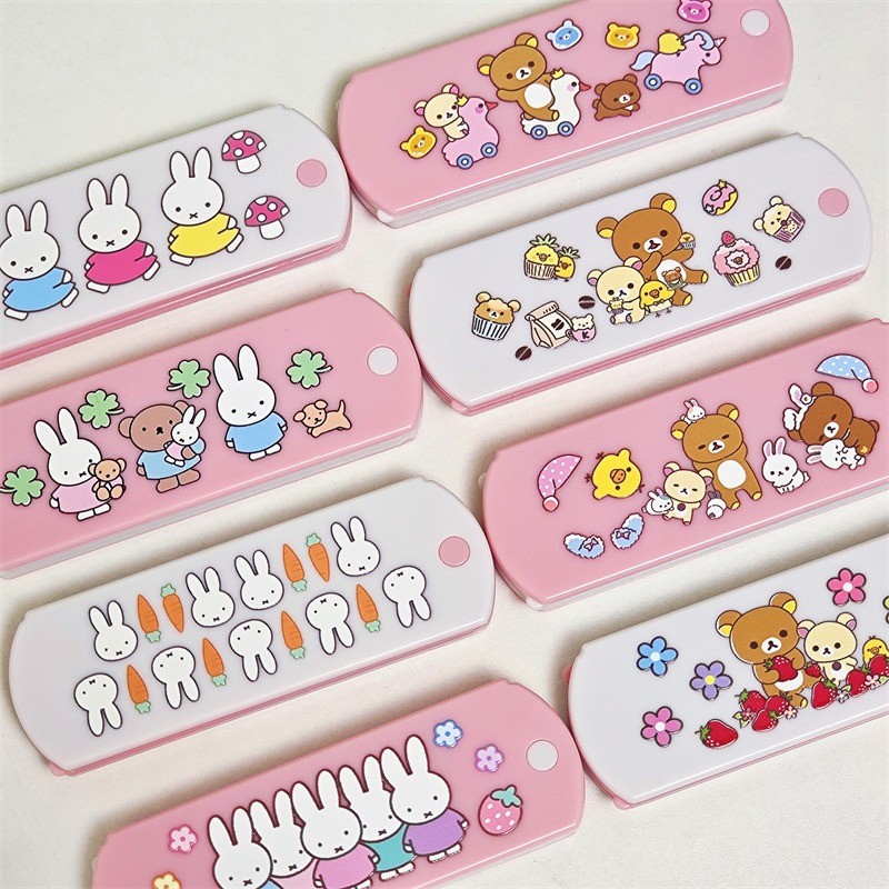 Rabbit Comb Mirror Lazy Brown Bear หวีหน้าม้าแบบพกพาเครื่องมือแต่งหน้ากระจกการ์ตูนน่ารัก