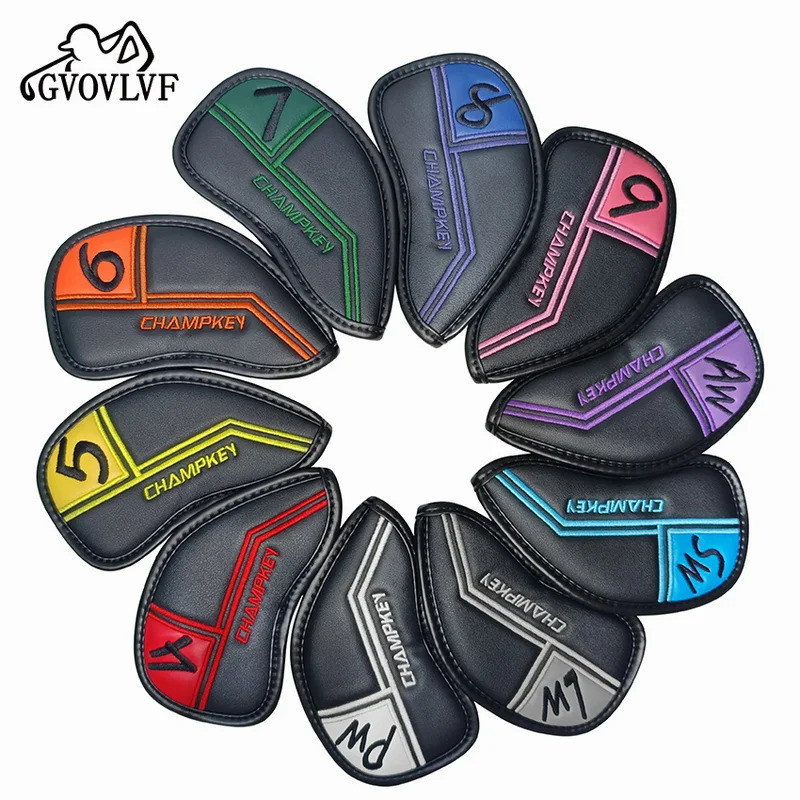 10pcs Golf Iron Covers Golf Iron Head Covers Leather Golf Iron Covers Set Colorful Golf Iron Headcov